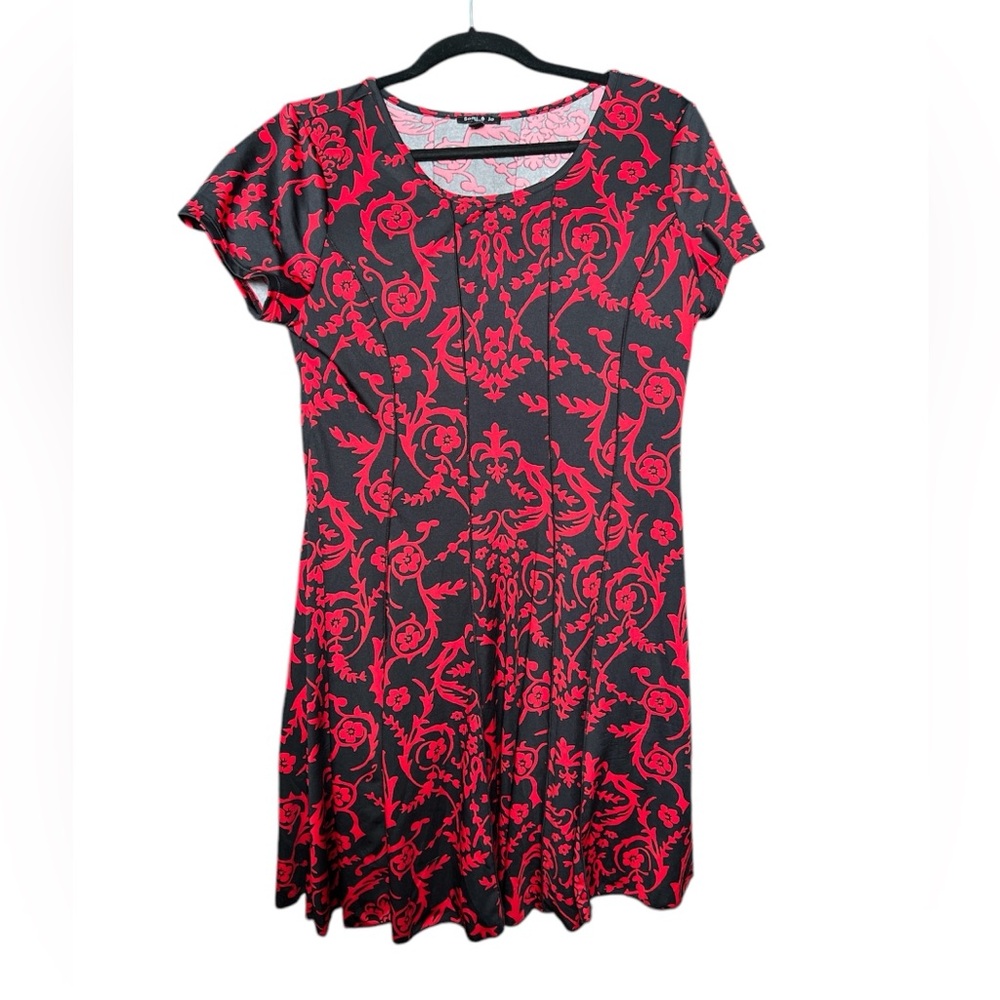 Sami & Jo Fit Flare Career Dress - Size PL Petite Large pleated skirt dress